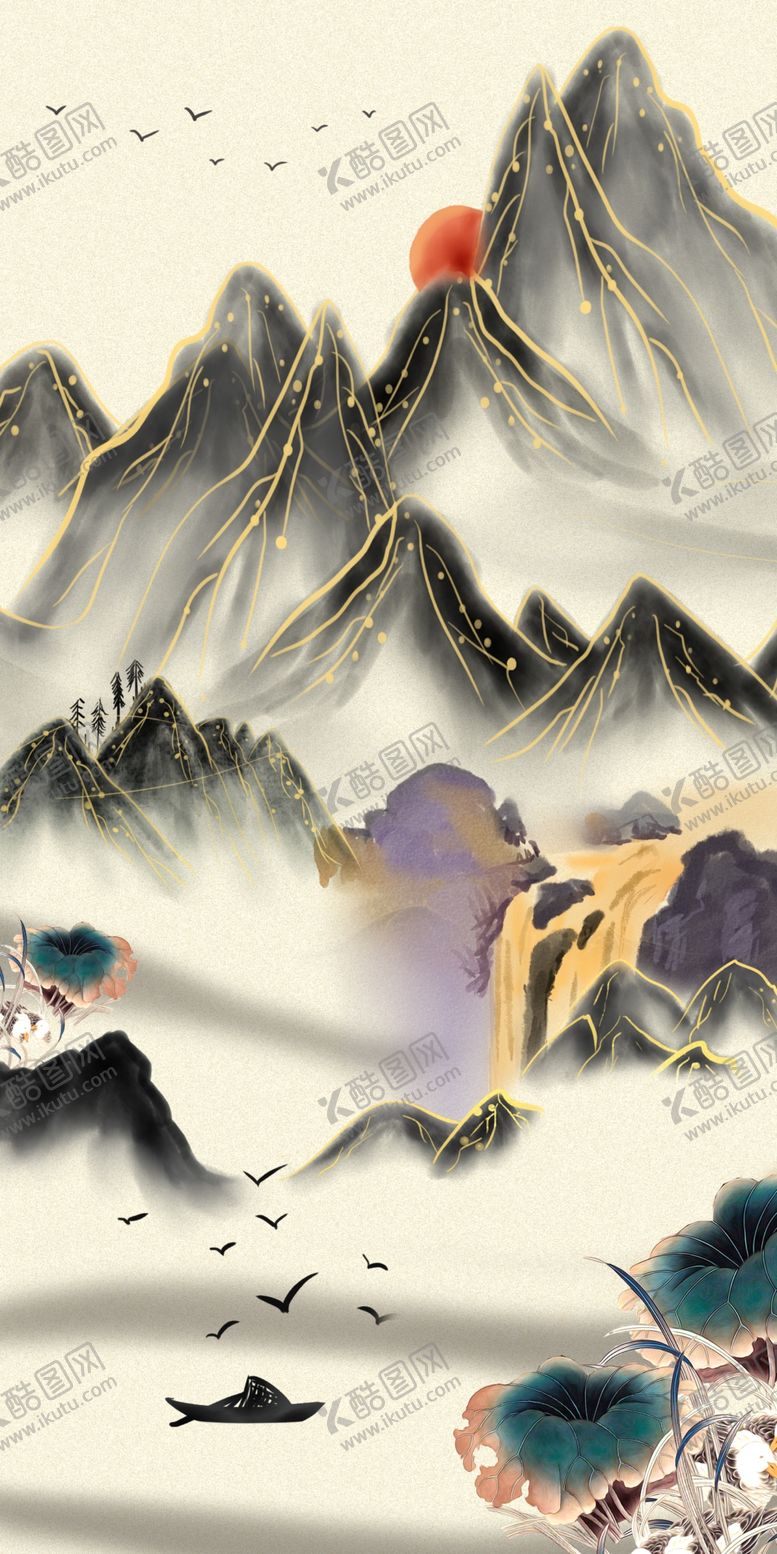 编号：12046509160203578167【酷图网】源文件下载-中国风背景风景森系