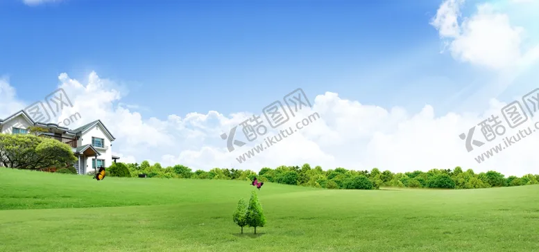编号：57351706282102186929【酷图网】源文件下载-蓝天白云草地