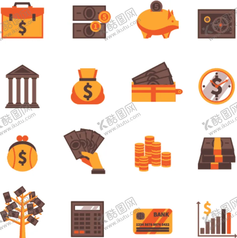 编号：31380304061146173316【酷图网】源文件下载-彩色财务图标