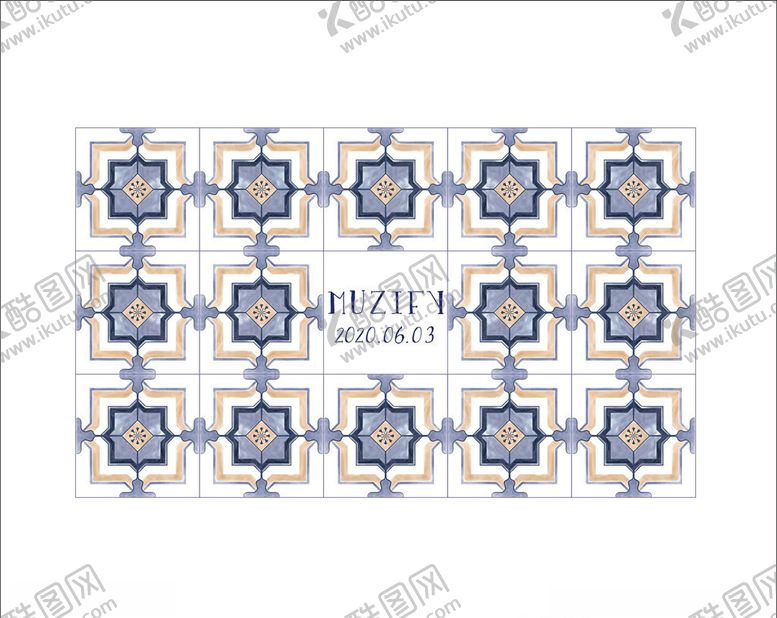 编号：61526409251247282779【酷图网】源文件下载-素雅蓝色瓷砖图案