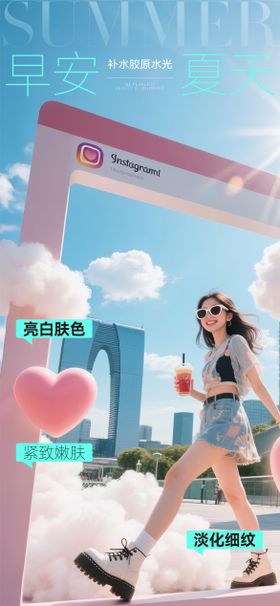 医美早安胶原水光海报