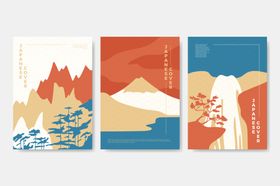 日本风格简约插画海报设计