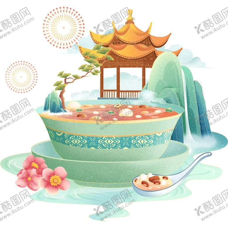 编号：85903901262019165732【酷图网】源文件下载-腊八节国风插画