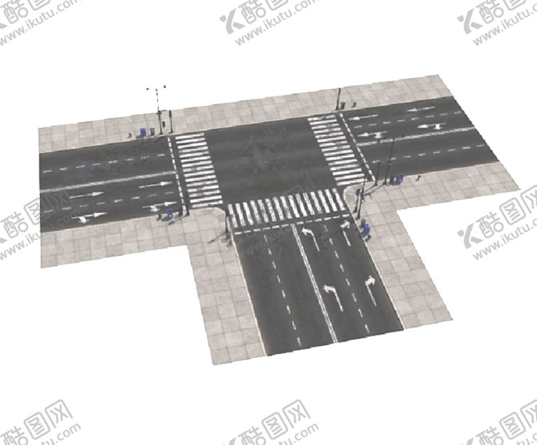 编号：38294110080438527021【酷图网】源文件下载-C4D模型马路街道路口