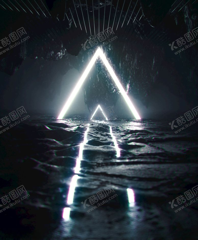 编号：83293510270609332927【酷图网】源文件下载-C4D科幻地形发光场景外星场景