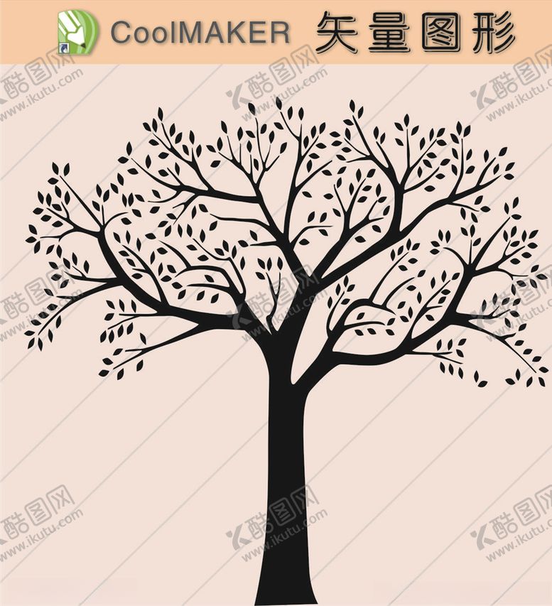 编号：90886707052140013766【酷图网】源文件下载-树木剪影黑白图植物剪影