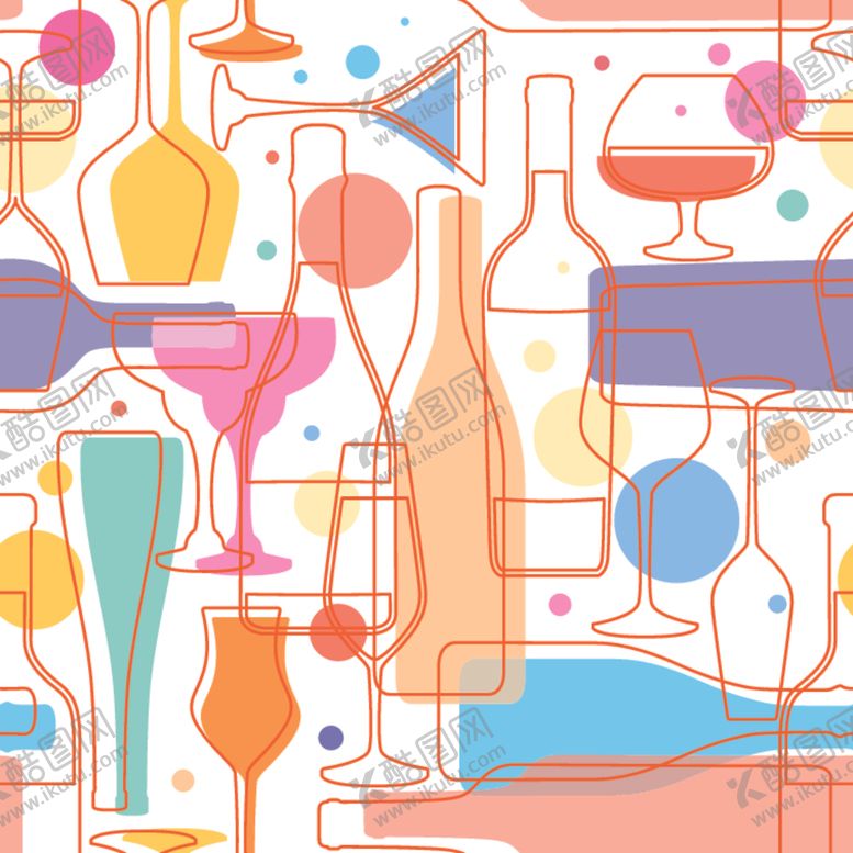 编号：25324610121112236824【酷图网】源文件下载-线描红酒元素