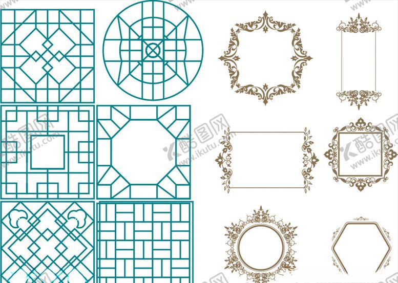 编号：44171909110301532570【酷图网】源文件下载-传统花边古典花纹古式花纹