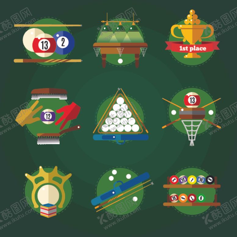 编号：48884104090042068937【酷图网】源文件下载-台球图案