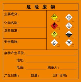 危险废物标识卡 图片