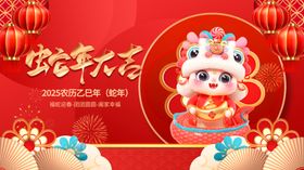 2025蛇年春节元旦新年展板