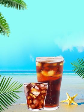 饮料清新展架海报
