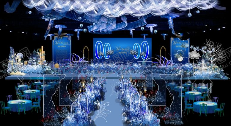 编号：37180409090221336805【酷图网】源文件下载-蓝色婚礼