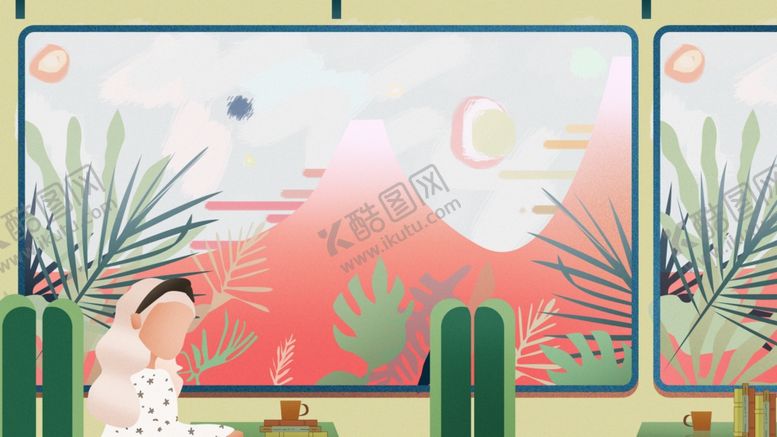 编号：13747403310825105362【酷图网】源文件下载-创意风景卡通插画