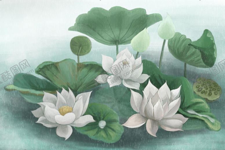 编号：95644009101415535183【酷图网】源文件下载-荷花传统古风插画背景海报素材