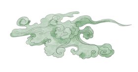 祥云山景中国风展板素材库底纹