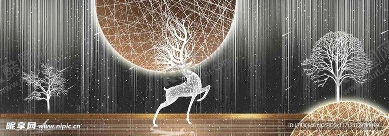 编号：56007211201638357796【酷图网】源文件下载-现代简约风金属鹿装饰摆件