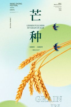 芒种节气种麦子海报小麦麦穗