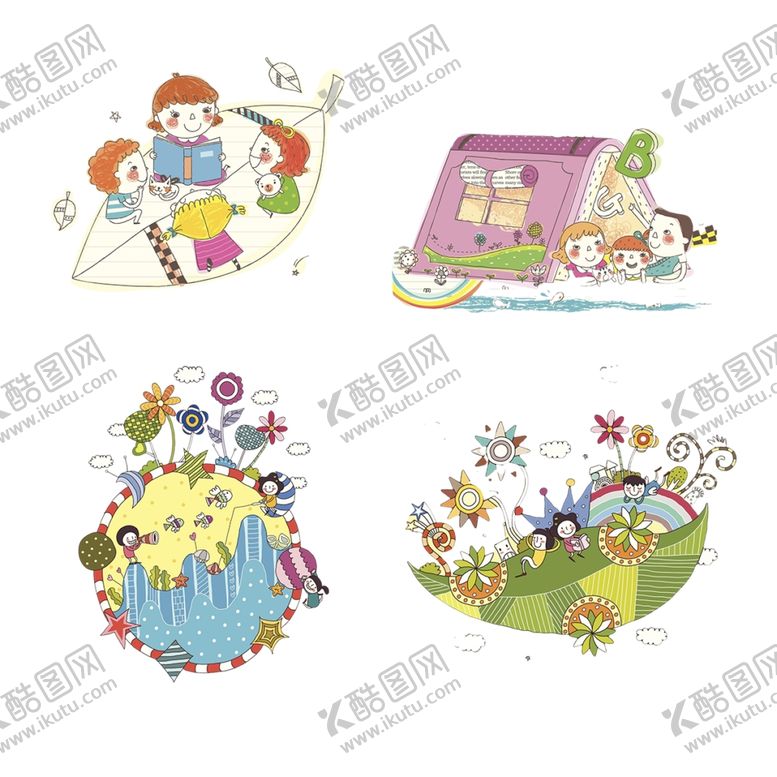 编号：70926707072116064839【酷图网】源文件下载-儿童欢乐场景插画