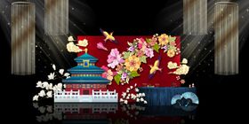 新中式婚礼效果图婚礼舞台手绘