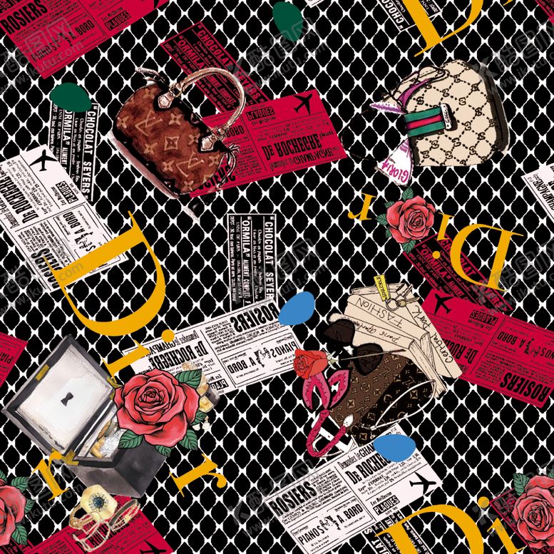 编号：75764010290939405134【酷图网】源文件下载-链条豹纹设计大牌图案