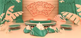 电商背景3D场促销首页