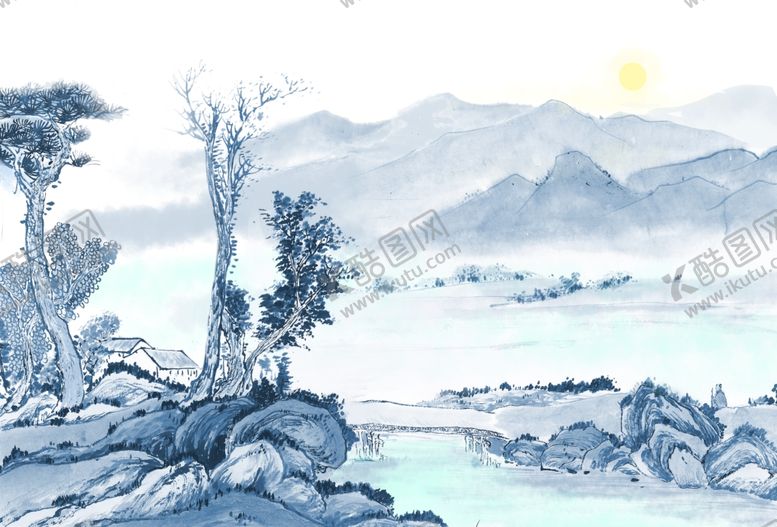 编号：89888807121438149077【酷图网】源文件下载-中国风新中式山水画