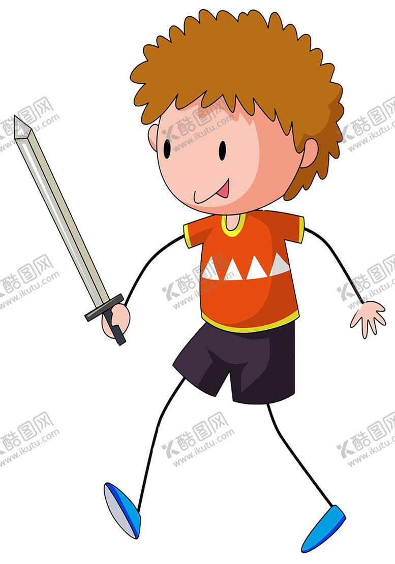 编号：91238210140706095576【酷图网】源文件下载-小孩拿剑