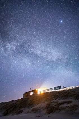 蓝色星空会议展板背景图