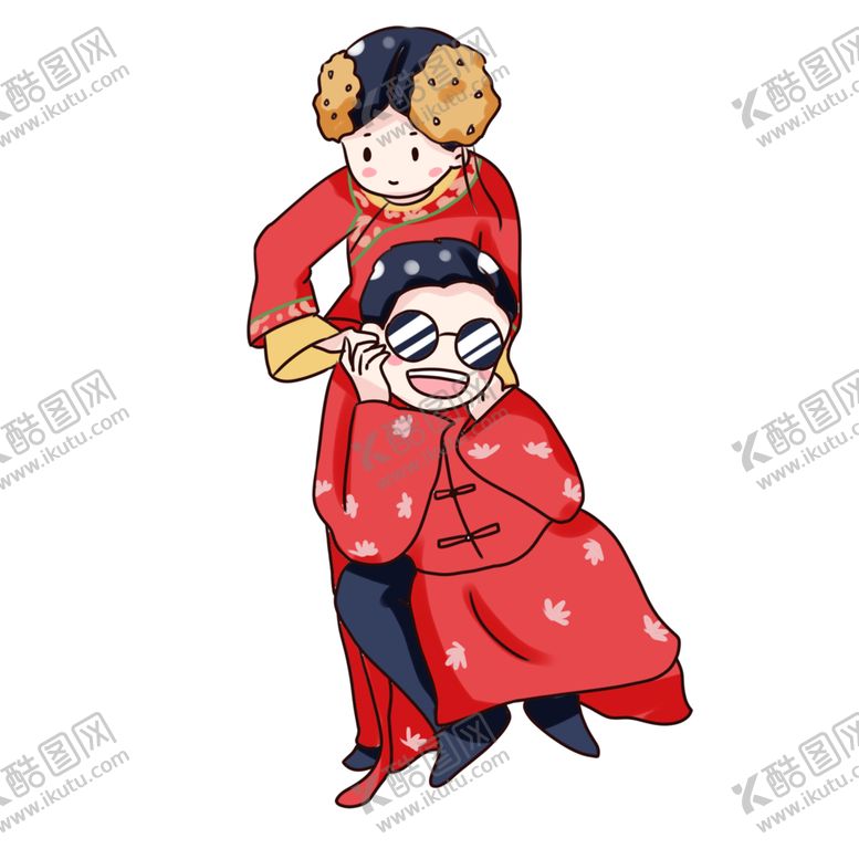 编号：61264804180450161179【酷图网】源文件下载-卡通新郎新娘PNG免扣素材