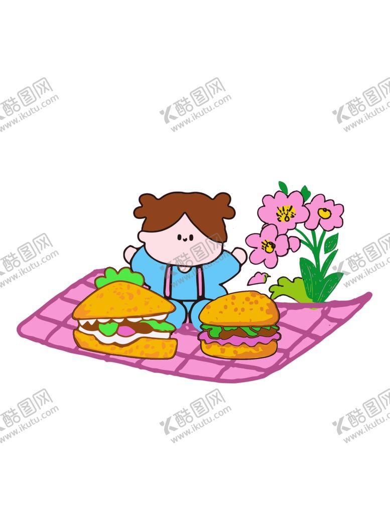 编号：15829204281854555668【酷图网】源文件下载-女孩户外野餐美好瞬间