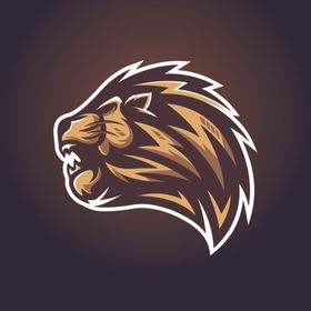狮子图标手绘金色动物腾
