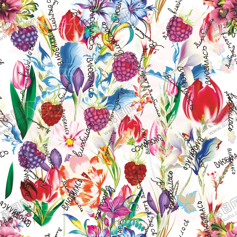 编号：64959009250654455565【酷图网】源文件下载-花卉大牌女装印花定位