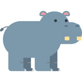 河马动物标志图形图标装饰素材