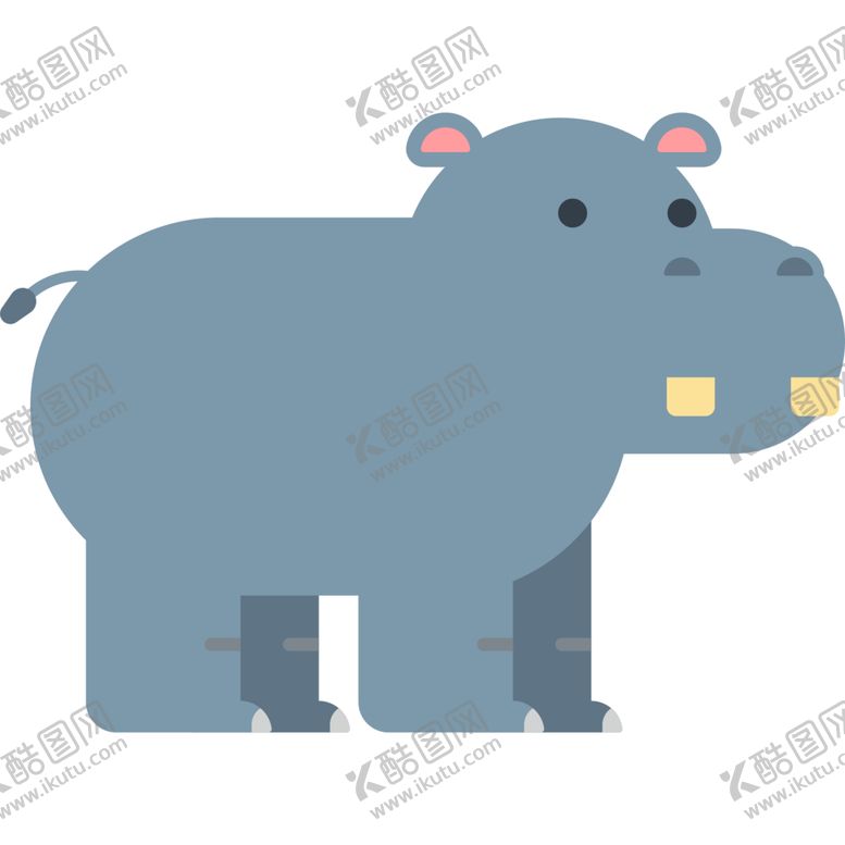 编号：45516510072243028733【酷图网】源文件下载-河马动物标志图形图标装饰素材