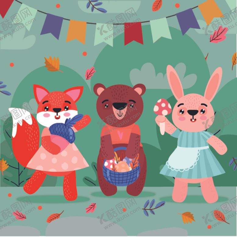 编号：98479410100153402340【酷图网】源文件下载-卡通动物生日会