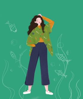 时尚手绘女孩