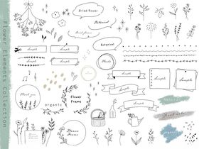 手绘简约风装饰元素集合