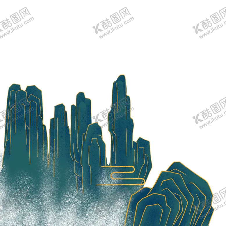 编号：61211404280153282751【酷图网】源文件下载-水墨山体插画png