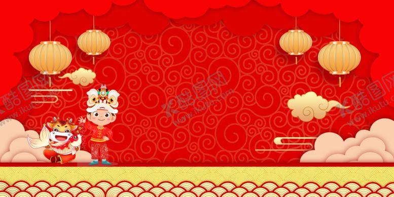 编号：27702610051544399207【酷图网】源文件下载-牛年春节背景
