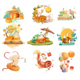 可爱秋日动物插画集合