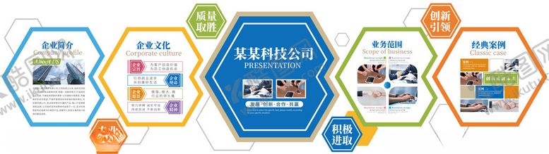 编号：40062705240657373333【酷图网】源文件下载-企业文化墙蓝色文化墙