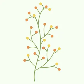 植物手绘水彩花叶子