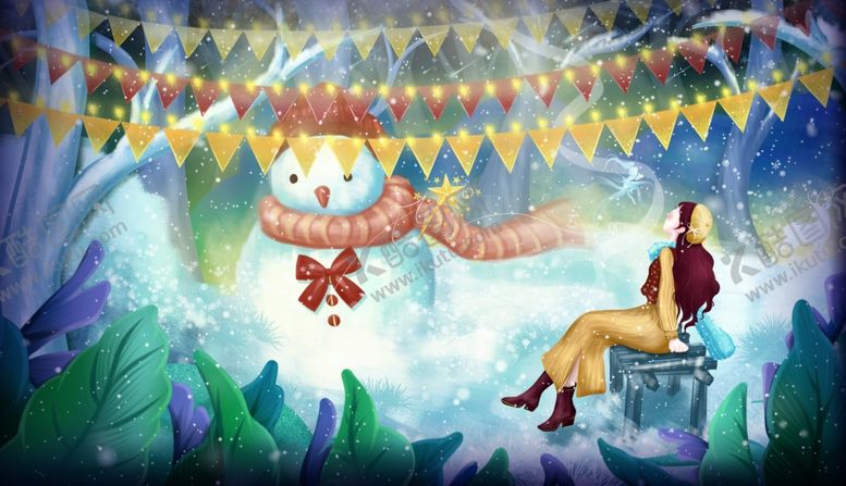 编号：17551506170109249090【酷图网】源文件下载-冬季雪人插画