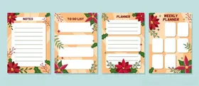 花卉边框手账页面模板