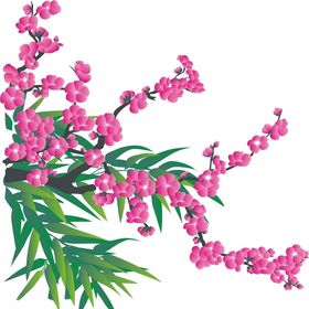 梅花 竹子 矢量图案