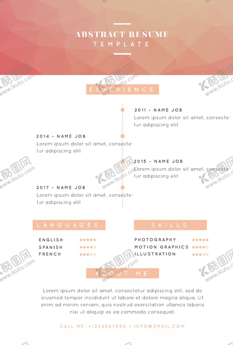 编号：76362705102111376494【酷图网】源文件下载-个人简历模板求职海报