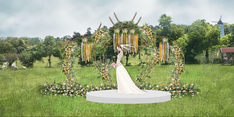 编号：33105809260050068394【酷图网】源文件下载-森系简约婚礼场景