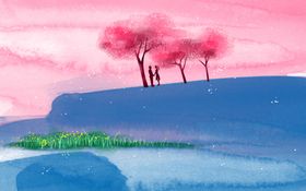 手绘樱花