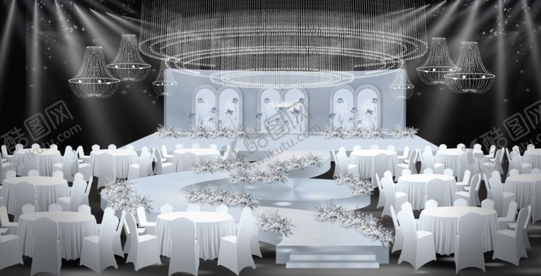 编号：61303709162245189171【酷图网】源文件下载-雾霾蓝色婚礼舞台
